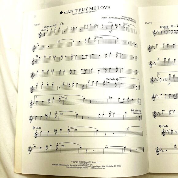 Lennon McCartney Solos for Flute Book + CD Beatles Play Along Series Sheet Music - Picture 8 of 16